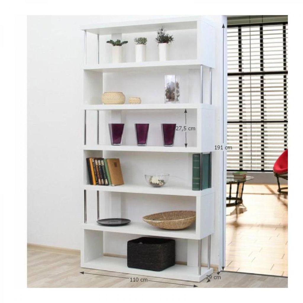 Modern könyvespolc, fehér - BRAD - ️ Időtálló design, kedvező áron ️ ...