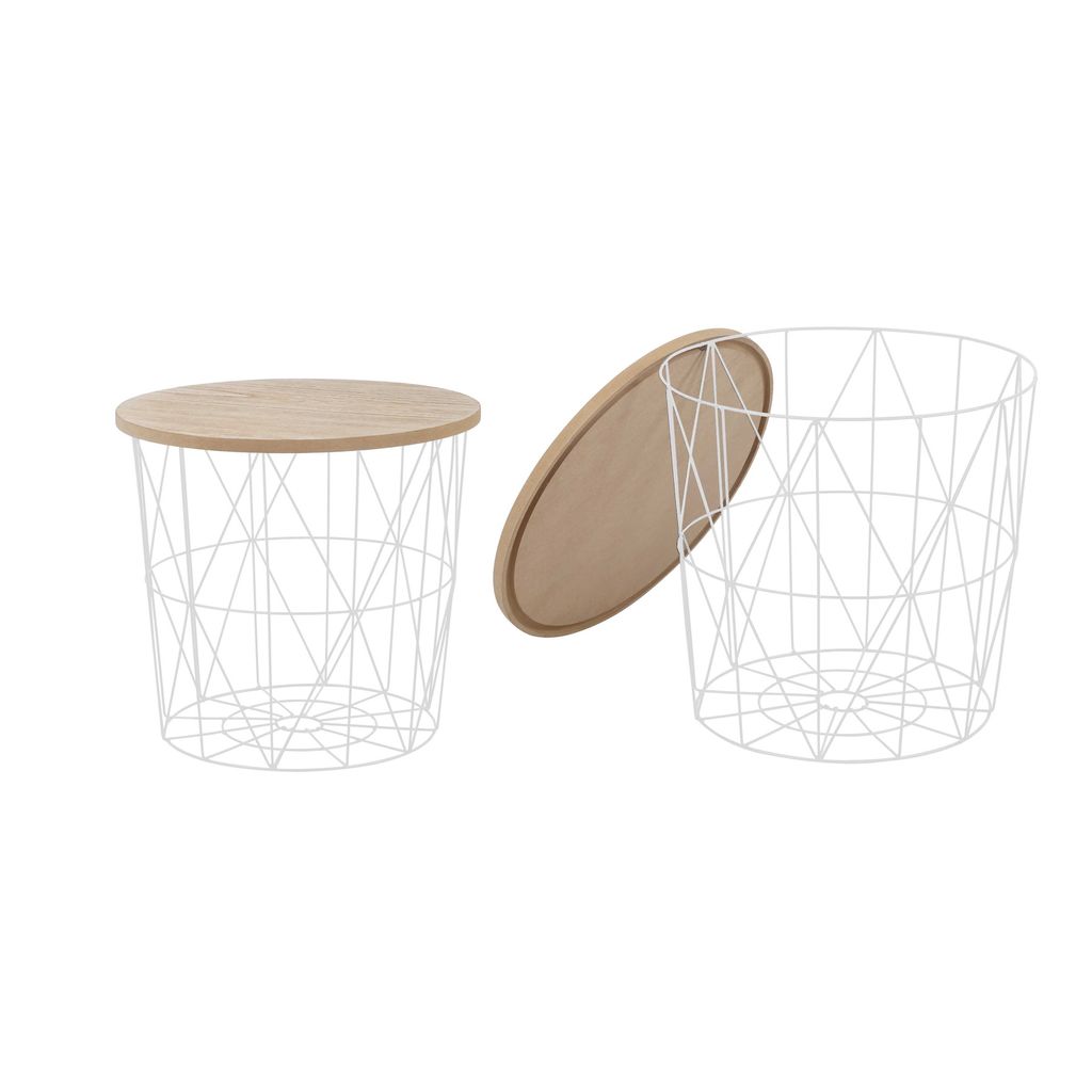 Fém dohányzóasztal, fehér - GEOMETRIC - Butopêa