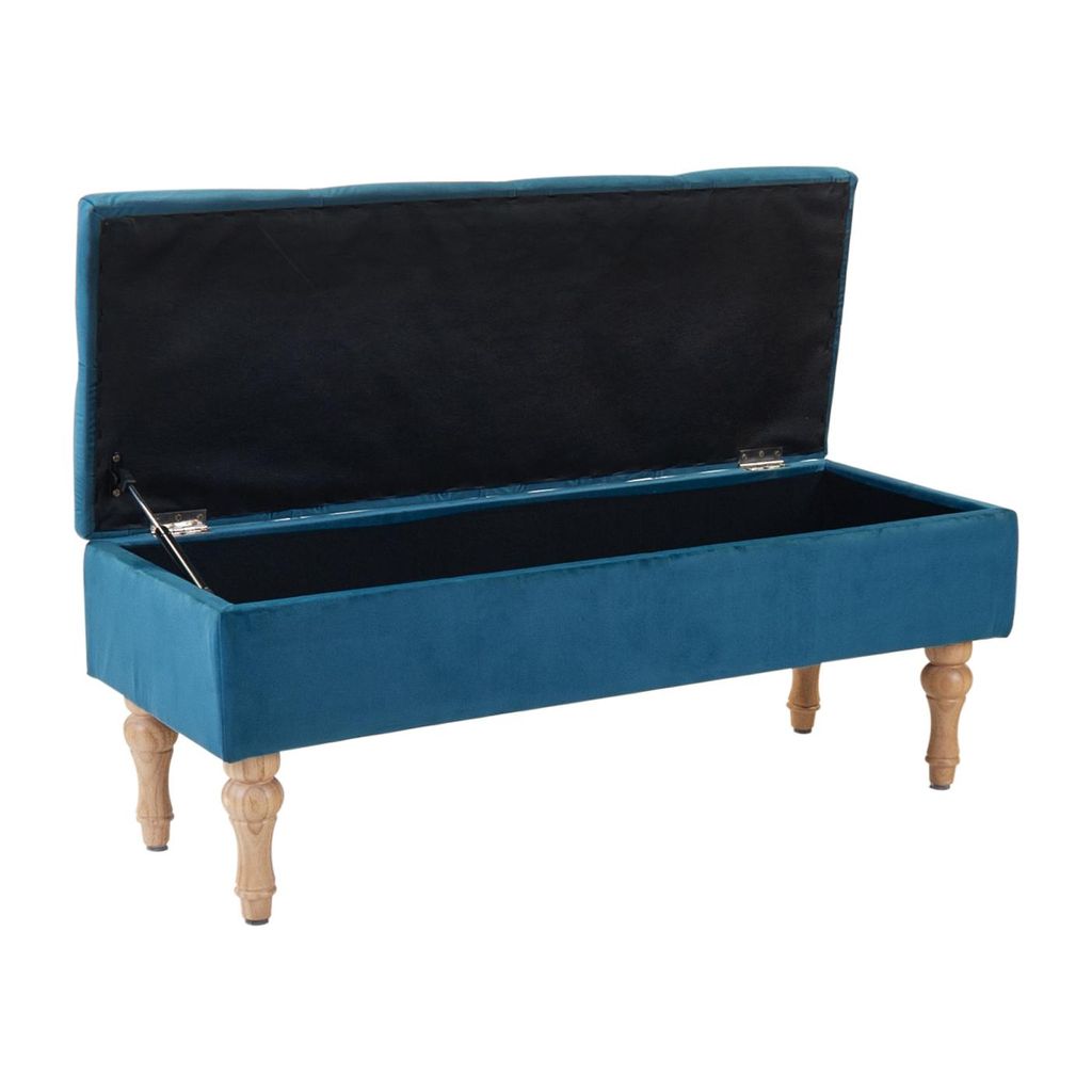 Vintage stílusú tárolós ülőpad, kék - petit palais - butopêa