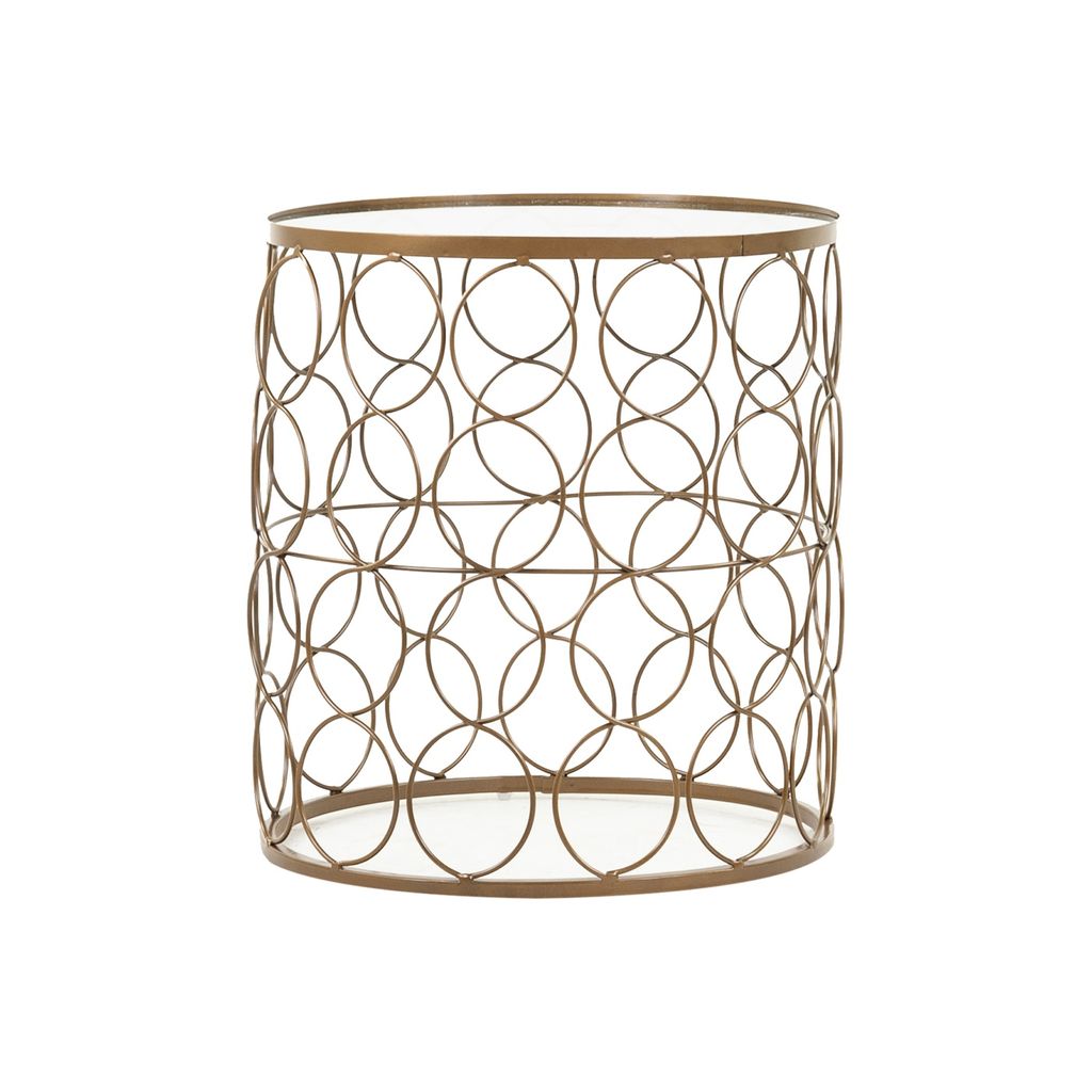 Üveglapos asztalka, 37 cm, arany - ARABESQUE - Butopêa