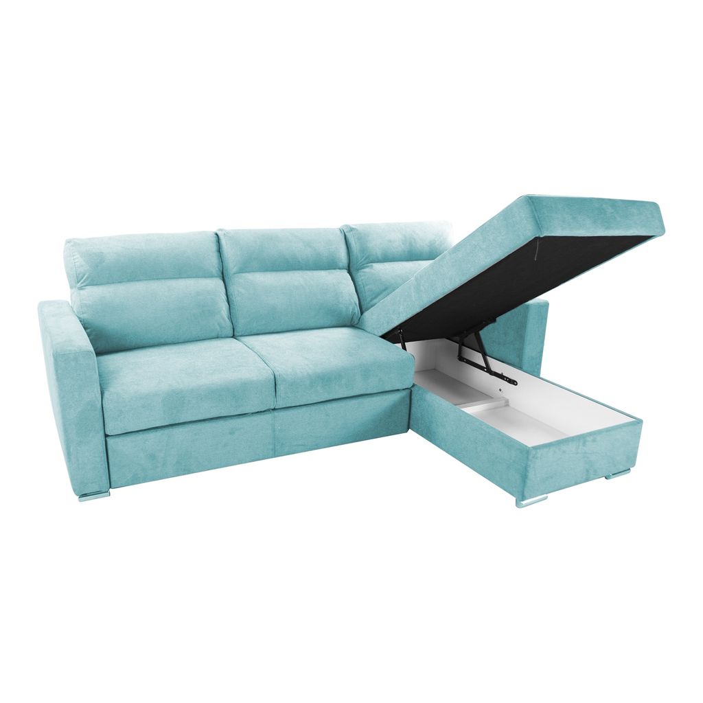 L-alakú kinyitható kanapé, ágyneműtartóval, menta - sheffield - butopêa